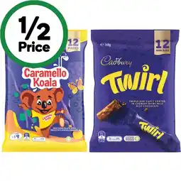 Woolworths Cadbury Share Packs 120-180g offer