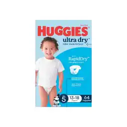 Woolworths Huggies Ultra Dry Nappies Pk 60-90 offer