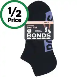 Woolworths Bonds Ladies’ Cushioned Low Cut Socks Assorted Pk 3 offer
