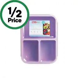 Woolworths Decor Go Bento Box Triple Split 1.4 Litre – Assorted offer