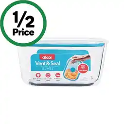 Woolworths Decor Vent & Seal Glass Oblong 600ml offer