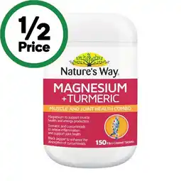 Woolworths Nature’s Way Magnesium & Turmeric Tablets Pk 150 offer