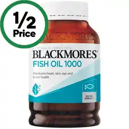Woolworths Blackmores Fish Oil 1000mg Omega-3 Capsules Pk 400 offer