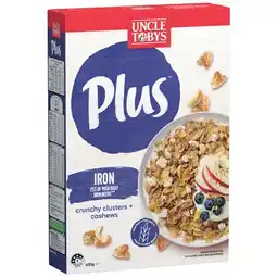 Woolworths Uncle Tobys Plus Cereal 620-705g offer