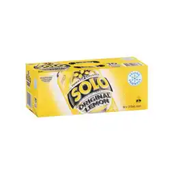 Woolworths Pepsi, Solo, Mountain Dew or Schweppes Lemonade Soft Drink Varieties 10 x 375ml offer