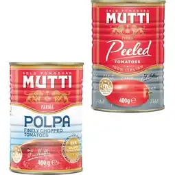 Woolworths Mutti Plain Polpa Chopped Tomatoes or Peeled Tomatoes 400g – Excludes Organic offer