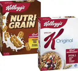 Coles Kellogg's Nutri Grain 470g or Special K Cereal 500g offer