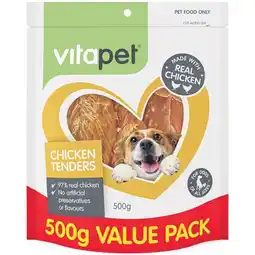 Woolworths Vitapet Chicken Tenders Dog Treats 500g offer