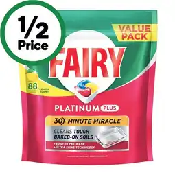 Woolworths Fairy Platinum Plus Dishwasher Tablets Pk 88 offer