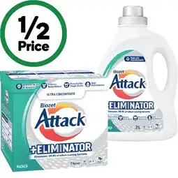 Woolworths Biozet Attack Plus Laundry Liquid 2 Litre or Powder 2 kg offer