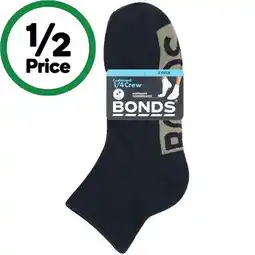 Woolworths Bonds Men’s Socks 1/4 Sports Assorted Pk 3 offer