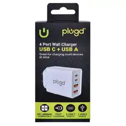 Woolworths Plugd 4 in 1 Wall Charger USB A & USB C ea offer