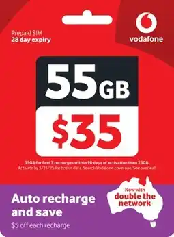 Coles Vodafone $35 Prepaid SIM offer