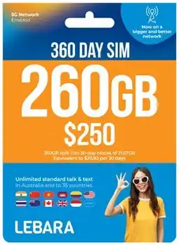 Coles Lebara $250 Starter Pack offer