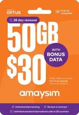 Coles amaysim $30 Starter Pack offer