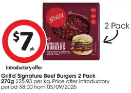 Coles Grill'd Signature Beef Burgers offer