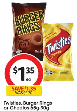 Coles Twisties, Burger Rings or Cheetos offer