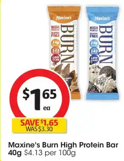 Coles Maxine's Burn High Protein Bar offer