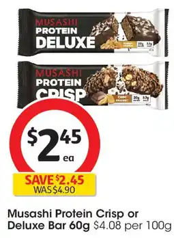 Coles Musashi Protein Crisp or Deluxe Bar offer