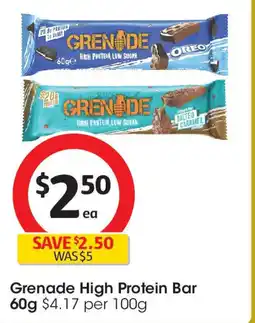 Coles Grenade High Protein Bar offer