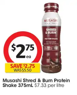 Coles Musashi Shred & Burn Protein Shake offer