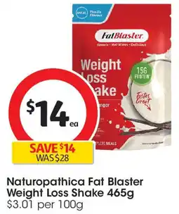 Coles Naturopathica Fat Blaster Weight Loss Shake offer
