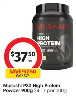 Coles Musashi P30 High Protein Powder offer
