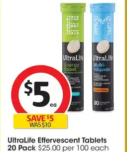 Coles UltraLife Effervescent Tablets offer