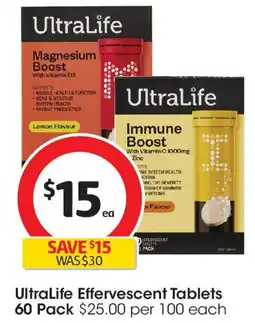 Coles UltraLife Effervescent Tablets offer