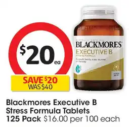 Coles Blackmores Executive B Stress Formula Tablets offer