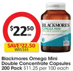 Coles Blackmores Omega Mini Double Concentrate Capsules offer