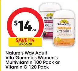 Coles Nature's Way Adult Vita Gummies Women's Multivitamin or Vitamin C offer