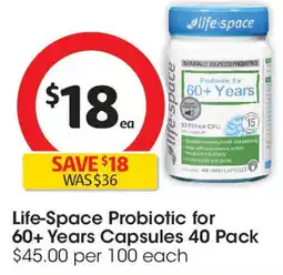 Coles Life-Space Probiotic for 60+ Years Capsules offer