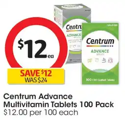 Coles Centrum Advance Multivitamin Tablets offer