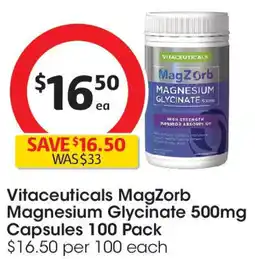 Coles Vitaceuticals MagZorb Magnesium Glycinate 500mg offer