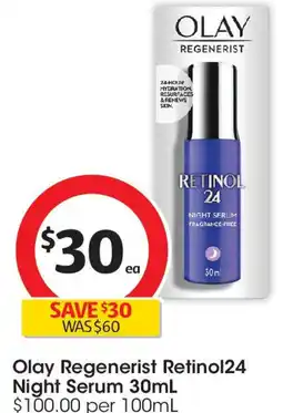 Coles Olay Regenerist Retinol24 Night Serum offer