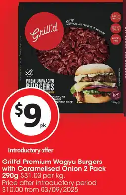 Coles Grill'd Premium Wagyu Burgers with Caramelised Onion offer
