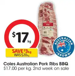 Coles Coles Australian Pork Ribs BBQ offer