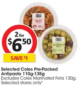 Coles Selected Coles Pre-Packed Antipasto offer
