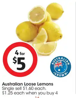 Coles Australian Loose Lemons Single offer