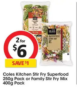 Coles Coles Kitchen Stir Fry Superfood or Family Stir Fry Mix offer