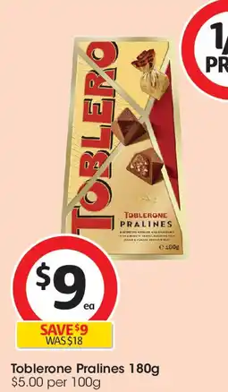 Coles Toblerone Pralines offer