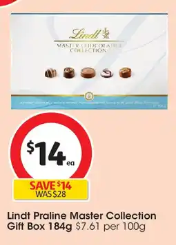 Coles Lindt Praline Master Collection Gift Box offer