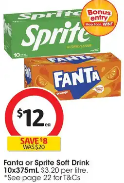 Coles Fanta or Sprite Soft Drink offer