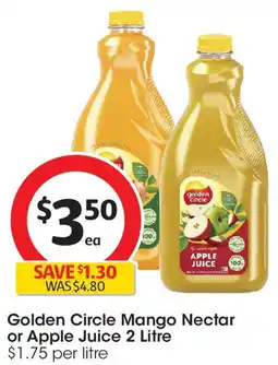 Coles Golden Circle Mango Nectar or Apple Juice offer