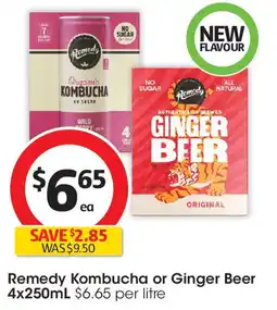 Coles Remedy Kombucha or Ginger Beer offer