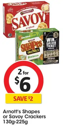 Coles Arnott's Shapes or Savoy Crackers offer