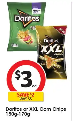 Coles Doritos or XXL Corn Chips offer