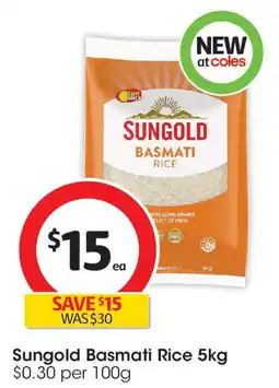Coles Sungold Basmati Rice offer