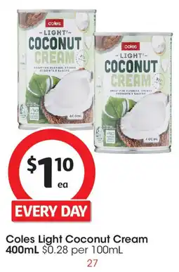 Coles Coles Light Coconut Cream offer